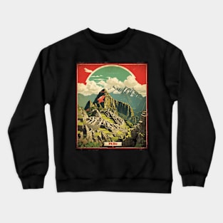 Machu Picchu Peru Tourism Vintage Poster 3 Crewneck Sweatshirt